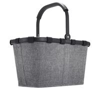 Reisenthel Einkaufskorb 22 Liter CARRYBAG TWIST SILVER, Silbergrau - Schwarz - Polyester - Aluminium - 48 x 29 cm - faltbar - mit Griff