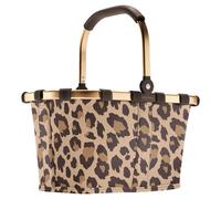 Reisenthel Einkaufskorb 5 Liter CARRYBAG XS LEO MACCHIATO, 33 x 21 cm - Braun - Beige - Goldgelb - Polyester - Aluminium - faltbar - mit Griff