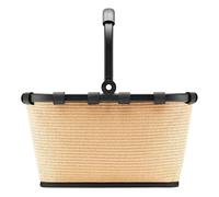 Reisenthel Einkaufskorb 5 Liter CARRYBAG XS RAFFIA BLACK, 33 x 21 cm - Beige - Schwarz - Polyester - Aluminium - faltbar - mit Griff