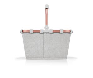Reisenthel Einkaufskorb Carrybag XS frame twist sky rose, Hellgrau, Roségold, Textil, 5 L, rechteckig, 33.5x18x19.5 cm, Freizeit, Koffer & Taschen, Einkaufskörbe
