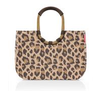 Reisenthel Einkaufskorb Loopshopper L frame leo macchiato, Braun, Schwarz, Textil, 25 L, bauchig, 46x34.5x25 cm, nachhaltig, Freizeit, Koffer & Taschen, Einkaufskörbe