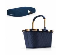 reisenthel Einkaufskorb Tasche Korb carrybag frame rhombus midnight gold BK4111 + Cover dark blue BP4059