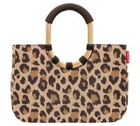 Reisenthel Einkaufstasche 12 Liter LOOPSHOPPER M LEO MACCHIATO, 40 x 26 cm - Braun - Beige - Goldgelb - Polyester - Aluminium - ringförmige Tragegriffe
