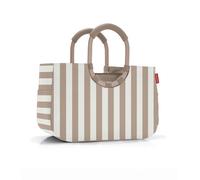 Reisenthel Einkaufstasche 12 Liter LOOPSHOPPER M SUMMERSTRIPES COFFEE, 40 x 26 cm - Braun - Weiß - Polyester - Aluminium - ringförmige Tragegriffe
