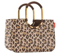 Reisenthel Einkaufstasche 25 Liter LOOPSHOPPER L FRAME LEO MACCHIATO, 46 x 34 cm - Beige - Braun - Goldgelb - Polyester - Aluminium