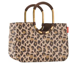 Reisenthel Einkaufstasche 25 Liter LOOPSHOPPER L FRAME LEO MACCHIATO, 46 x 34 cm - Beige - Braun - Goldgelb - Polyester - Aluminium