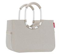 Reisenthel Einkaufstasche 25 Liter LOOPSHOPPER L HERRINGBONE SAND, 46 x 34 cm - Sandfarben - Polyester - Aluminium - ringförmige Tragegriffe