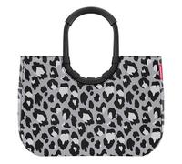 Reisenthel Einkaufstasche 25 Liter LOOPSHOPPER L LEO NERO, 46 x 34 cm - Grau - Schwarz - Weiß - Polyester - Aluminium - ringförmige Tragegriffe