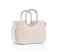 Reisenthel Einkaufstasche 25 Liter LOOPSHOPPER L TEDDY SAND, 46 x 34 cm - Sandgrau - Polyester - Teddystoff - Aluminium - ringförmige Tragegriffe