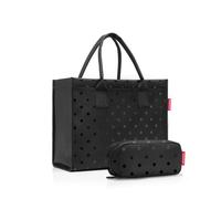 Reisenthel Einkaufstasche Daily shopper set #1 glossy dots black, Schwarz, Textil, Punkte, 43x8x36 cm, großes Hauptfach, Nur In Filialen Erhältlich