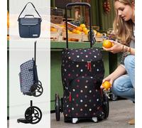 reisenthel Einkaufstrolley citycruiser rack + bag 45 Liter dots + PROMO Zugabe - schwarz-gepunktet