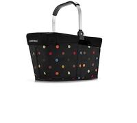 reisenthel carrybag Frame dots + Cover Black - Stabiler Einkaufskorb mit passendem Cover und praktischer Innentasche - Elegantes und wasserabweisendes Design - B 48 x H 29 x T 28 cm, SETBK7009BP7003