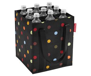 Reisenthel Flaschentasche BOTTLEBAG DOTS, Mehrfarbig - Schwarz - Polyester - 24 x 28 cm - faltbar - mit 9 Fächern