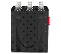 Reisenthel Flaschentasche BOTTLEBAG GLOSSY DOTS BLACK, 24 x 28 cm - Schwarz - Polyester - faltbar - mit 9 Fächern