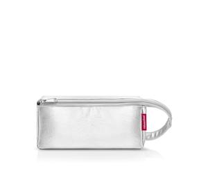 reisenthel foldcase MN7088 silver crackle - Kosmetiktasche mit 2,5l Volumen aus recycelten PET-Flaschen - Hochwertig - Öffnung mit Reissverschluss - B 23 x H 11 x T 11 cm