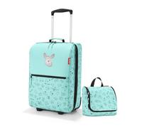 reisenthel Kids Set Cat’s & Dog’s Mint - Kinder Trolley XS 19 l + Toiletbag 3 l | Koffer & Kulturtasche im Set | Leicht, robust & kindgerecht für Reisen, Urlaub & Freizeit