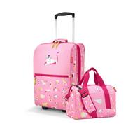 reisenthel Kinder Trolley XS & Allrounder M Set ABC Friends pink - Kinderkoffer mit Rollen & Reisetasche mit Stecklasche - Reise Set für Kinder - robust, leicht, ideal für Urlaub & Ausflüge