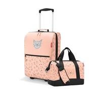 reisenthel Kinder Trolley XS & Allrounder M Set cat´s and Dog´s Rose - Koffer & Tasche mit Stecklasche - robust, leicht, ideal für Urlaub & Ausflüge