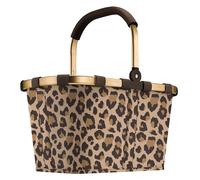 Reisenthel klassischer Carrybag - Leo Muster braun - Rahmen gold farben - Leoparden Details - wasserfester Boden - leo macchiato M Braun/Gold