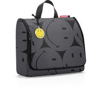 Reisenthel Kosmetiktasche 4 Liter TOILETBAG XL SMILEY GREY, 28 x 23 cm - Grau - Polyester - wasserabweisend