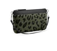 Reisenthel Kosmetiktasche MINI POUCH TEDDY LEO OLIVE, 26 x 15 cm - Olivgrün - Schwarz - Polyester - Teddystoff - mit Schultergurt