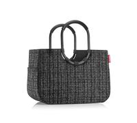 reisenthel loopshopper L bouclé black - Stabile Tasche mit praktischen Fächern aus recycelten PET-Flaschen - Charmantes und wasserabweisendes Design