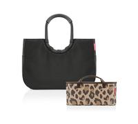 reisenthel Loopshopper L Frame Black/Black + Organizer Leo Macchiato - Funktionaler Taschen-Organizer: Für noch mehr Ordnung in Ihrer reisenthel Handtasche