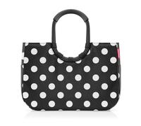 reisenthel loopshopper L frame dots white - Stabile Tasche mit praktischen Fächern aus recycelten PET-Flaschen - Charmantes und wasserabweisendes Design