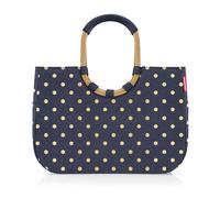 reisenthel loopshopper L frame frame metallic dots blue - Stabile Tasche mit praktischen Fächern aus recycelten PET-Flaschen - Charmantes und wasserabweisendes Design