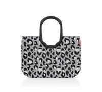 reisenthel loopshopper L frame leo nero - Stabile Tasche mit praktischen Fächern aus recycelten PET-Flaschen - Charmantes und wasserabweisendes Design