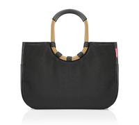 reisenthel loopshopper L frame light gold/black, Stabile Tasche mit praktischen Fächern aus recycelten PET-Flaschen - Charmantes und wasserabweisendes Design