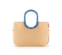 reisenthel loopshopper L frame raffia blue - Stabile Tasche mit praktischen Fächern aus recycelten PET-Flaschen - Charmantes und wasserabweisendes Design