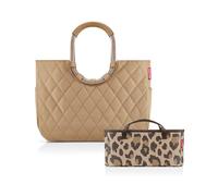 reisenthel Loopshopper L Frame Rhombus Ginger + Organizer Leo Macchiato - Funktionaler Taschen-Organizer: Für noch mehr Ordnung in Ihrer reisenthel Handtasche
