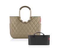 reisenthel Loopshopper L Frame Rhombus Olive + Organizer Black - Funktionaler Taschen-Organizer: Für noch mehr Ordnung in Ihrer reisenthel Handtasche