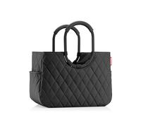reisenthel loopshopper L große Einkaufstasche 25 l frame rhombus black | gepolsterter Griff, zwei Außenfächer, Innentasche mit Reißverschluss, Standfüße