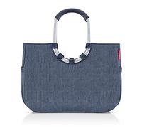 reisenthel loopshopper L Herringbone Dark Blue - Einkaufstasche 25l Volumen - B 46 x H 34,5 x T 25 cm, OR4113