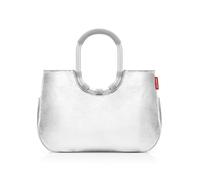 reisenthel loopshopper L silver crackle - Stabile Tasche mit praktischen Fächern aus recycelten PET-Flaschen - Charmantes und wasserabweisendes Design