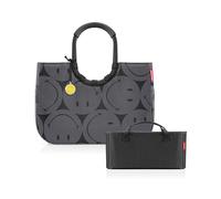 reisenthel Loopshopper L Smiley Grey + Organizer Black - Funktionaler Taschen-Organizer: Für noch mehr Ordnung in Ihrer reisenthel Handtasche