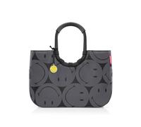 reisenthel loopshopper L smiley grey - Stabile Tasche mit praktischen Fächern aus recycelten PET-Flaschen - Charmantes und wasserabweisendes Design