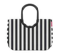 reisenthel loopshopper L summerstripes black - Stabile Tasche mit praktischen Fächern aus recycelten PET-Flaschen - Charmantes und wasserabweisendes Design