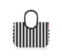 reisenthel loopshopper L summerstripes black - Stabile Tasche mit praktischen Fächern aus recycelten PET-Flaschen - Charmantes und wasserabweisendes Design