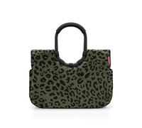 reisenthel loopshopper L teddy leo olive - Stabile Tasche mit praktischen Fächern aus recycelten PET-Flaschen - Charmantes und wasserabweisendes Design
