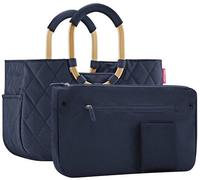 reisenthel loopshopper M frame rhombus midnight gold - Stabile Tasche mit praktischen Fächern aus recycelten PET-Flaschen - Eleganz beim Einkaufen, viel Funktion inklusive!