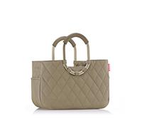 reisenthel loopshopper M Frame Rhombus Olive - Stabile Tasche mit praktischen Fächern aus recycelten PET-Flaschen - Eleganz beim Einkaufen, viel Funktion inklusive!