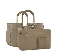 reisenthel loopshopper M - rhombus olive gesteppte Oberfläche - 2 in 1 Tasche mit ovalen Henkeln -Einkaufstasche - rhombus olive Grün