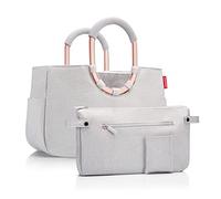 Reisenthel Einkaufstasche 12 Liter LOOPSHOPPER, Hellgrau - Rosegoldfarben - 40 x 26 cm - Polyester - Aluminium - ringförmige Tragegriffe