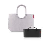 reisenthel loopshopper Tasche L Einkaufstasche Korb cord grey OR7084 + Organizer schwarz