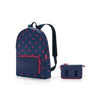 reisenthel mini maxi rucksack mixed dots red - faltbarer kompakter Rucksack -wasserabweisend, Couleur:mixed dots red