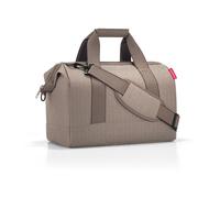 Reisenthel Reisetasche 18 Liter ALLROUNDER M HERRINGBONE MOKKA, 42 x 33 cm - Braun - Polyester - wasserabweisend - abnehmbarer Schultergurt