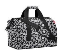 Reisenthel Reisetasche 30 Liter ALLROUNDER L LEO NERO, 48 x 39 cm - Grau - Schwarz - Weiß - Polyester - wasserabweisend - abnehmbarer Schultergurt
